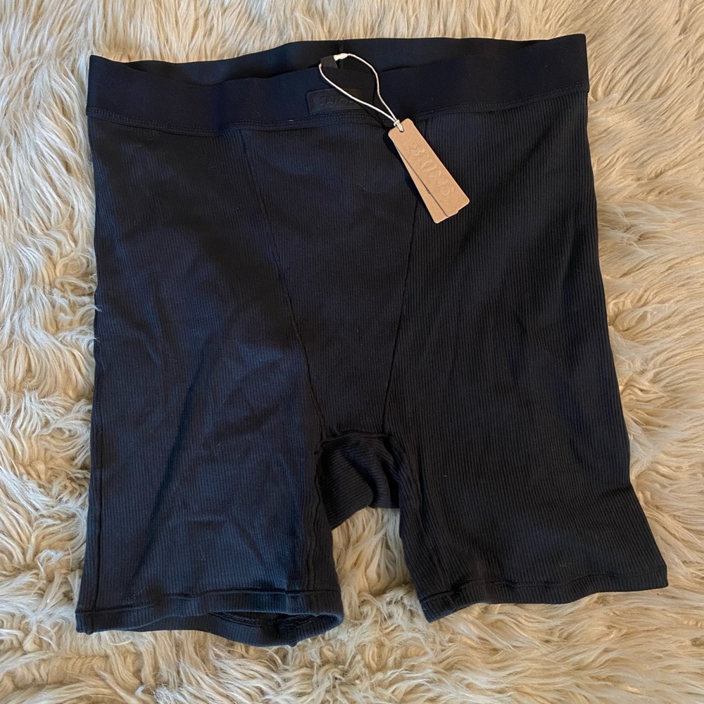 SKIMS Cotton Rib Boxer | Soot | M